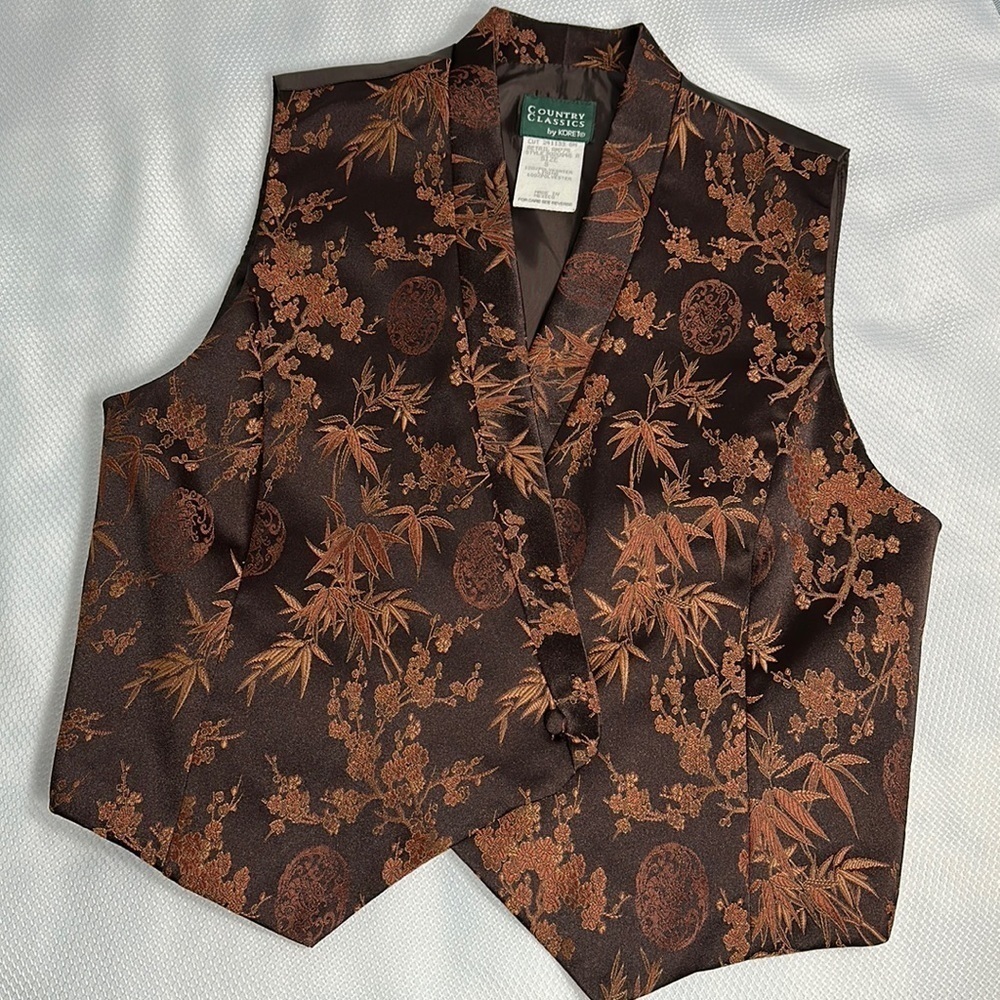Asian print vest